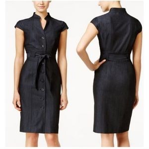 Calvin Klein Wrap Dress. Denim. NWOT. Size 8